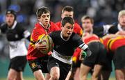 27 January 2011; Barry Finan, Newbridge College, in action against Ben Mahon, CBC Monkstown. Leinster Schools Junior League Final, Newbridge College v CBC Monkstown, Donnybrook Stadium, Donnybrook, Dublin. Picture credit: Matt Browne / SPORTSFILE