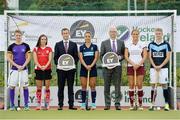 21 September 2016; Pictured at the launch of the 2016/2017 EY Hockey League are, from left, Kirk Shimmins, Pembroke Wanderers, Cliodhna Sargent, Cork Harlequins, Simon MacAllister, EY Partner, Elena Tice, UCD, Robert Johnson, Acting CEO Hockey Ireland, Jessica McGirr, Loreto, and Neal Glassey, Lisagarvey, which took place at the National Hockey Stadium today. EY Hockey League will see the best teams in Ireland competing against each other week in week out for 18 competitive rounds. The league will play home to many of Ireland’s current international stars as well as a wealth of aspiring talent and team stalwarts. EY is committed to building the highest performing diverse teams. Hockey is an equal sport where both men and women can compete at the same level and we are committed to strengthening gender equality. National Hockey Stadium, UCD in Belfield, Dublin. Photo by Piaras Ó Mídheach/Sportsfile