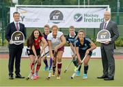 21 September 2016; Pictured at the launch of the 2016/2017 EY Hockey League are, from left, Simon MacAllister, EY Partner, Cliodhna Sargent, Cork Harlequins, Kirk Shimmins, Pembroke Wanderers, Jessica McGirr, Loreto, Neal Glassey, Lisnagarvey, Elena Tice, UCD, and Robert Johnson, Acting CEO, Hockey Ireland, which took place at the National Hockey Stadium today. EY Hockey League will see the best teams in Ireland competing against each other week in week out for 18 competitive rounds. The league will play home to many of Ireland’s current international stars as well as a wealth of aspiring talent and team stalwarts. EY is committed to building the highest performing diverse teams. Hockey is an equal sport where both men and women can compete at the same level and we are committed to strengthening gender equality. National Hockey Stadium, UCD in Belfield, Dublin. Photo by Piaras Ó Mídheach/Sportsfile