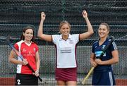 21 September 2016; Pictured at the launch of the second season of the EY Hockey League are, from left, Cliodhna Sargent, Cork Harlequins, Jessica McGirr, Loreto, and Elena Tice, UCD, which took place at the National Hockey Stadium today. EY Hockey League will see the best teams in Ireland competing against each other week in week out for 18 competitive rounds. The league will play home to many of Ireland’s current international stars as well as a wealth of aspiring talent and team stalwarts. EY is committed to building the highest performing diverse teams. Hockey is an equal sport where both men and women can compete at the same level and we are committed to strengthening gender equality. National Hockey Stadium, UCD in Belfield, Dublin. Photo by Piaras Ó Mídheach/Sportsfile