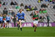 18 September 2016; Shaune Parker, Ballymacarbry NS, Ballymacarbry, Waterford, representing Dublin, and Laura Casey, St Manachans NS, Mohill, Leitrim, representing Mayo, during the INTO Cumann na mBunscol GAA Respect Exhibition Go Games at the GAA Football All-Ireland Senior Championship Final match between Dublin and Mayo at Croke Park in Dublin. Photo by Ray McManus/Sportsfile