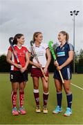 21 September 2016; Pictured at the launch of the 2016/2017 the EY Hockey League are, from left, Cliodhna Sargent, Cork Harlequins, Jessica McGirr, Loreto, and Elena Tice, UCD, which took place at the National Hockey Stadium today. EY Hockey League will see the best teams in Ireland competing against each other week in week out for 18 competitive rounds. The league will play home to many of Ireland’s current international stars as well as a wealth of aspiring talent and team stalwarts. EY is committed to building the highest performing diverse teams. Hockey is an equal sport where both men and women can compete at the same level and we are committed to strengthening gender equality. National Hockey Stadium, UCD in Belfield, Dublin. Photo by Piaras Ó Mídheach/Sportsfile