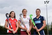21 September 2016; Pictured at the launch of the 2016/2017 EY Hockey League are, from left, Cliodhna Sargent, Cork Harlequins, Jessica McGirr, Loreto, and Elena Tice, UCD, which took place at the National Hockey Stadium today. EY Hockey League will see the best teams in Ireland competing against each other week in week out for 18 competitive rounds. The league will play home to many of Ireland’s current international stars as well as a wealth of aspiring talent and team stalwarts. EY is committed to building the highest performing diverse teams. Hockey is an equal sport where both men and women can compete at the same level and we are committed to strengthening gender equality. National Hockey Stadium, UCD in Belfield, Dublin. Photo by Piaras Ó Mídheach/Sportsfile