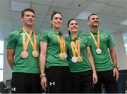 mber 2016; Team Ireland medallists, Eoghan Clifford, Eve McCrystal, Katie-George Dunlevy, and Colin Lynch at the homecoming from the Rio 2016 Paralympic Games at Dublin Airport in Dublin. Photo by Matt Browne/Sportsfile