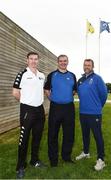 21 September 2016; Pro Liecence Coaches working in the College & Universities Football League, from left, Aaron Callaghan, Maynooth University, Pat Scully IT Tallaght and Tommy Griffin, Waterford IT,  in attendance during the FAI Third Level Season 2016/2017 Launch at FAI HQ, Abbotstown in Dublin. Photo by David Maher/Sportsfile