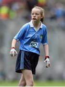 18 September 2016; Liane Mulgrew, St Mary's PS, Cabragh, Tyrone, representing Dublin, during the INTO Cumann na mBunscol GAA Respect Exhibition Go Games at the GAA Football All-Ireland Senior Championship Final match between Dublin and Mayo at Croke Park in Dublin. Photo by Eóin Noonan/Sportsfile