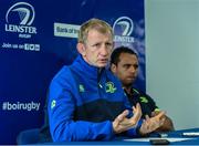 22 September 2016; Leinster head coach Leo Cullen with team captain Isa Nacewa during a press conference at RDS Arena in Ballsbridge, Dublin. Photo by Matt Browne/Sportsfile