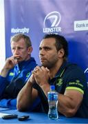 22 September 2016; Leinster team captain Isa Nacewa with head coach Leo Cullen during a press conference at RDS Arena in Ballsbridge, Dublin. Photo by Matt Browne/Sportsfile