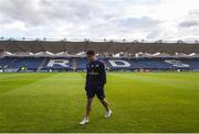 23 September 2016; Joey Carbery of Leinster ahead of the Guinness PRO12 Round 4 match between Leinster and Ospreys at the RDS Arena in Dublin. Photo by Ramsey Cardy/Sportsfile
