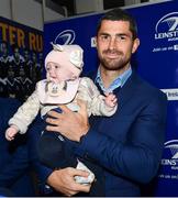 23 September 2016; Leinster's Rob Kearney poses for a photograph with Leinster supporter Bella Hall, from Rathmines, Dublin in 'Autograph Alley' before the Guinness PRO12 match between Leinster and Ospreys at the RDS Arena in Dublin. Photo by Ramsey Cardy/Sportsfile
