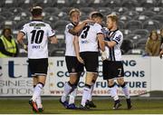 23 September 2016; Brian Gartland of Dundalk is congratulated by team-mates John Mountney, left, and Daryl Horgan, right, after scoring his side's second goal during the SSE Airtricity League Premier Division match between Dundalk and Derry City at Oriel Park, Dundalk.  Photo by Sportsfile