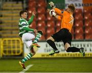 23 September 2016; Dean Clarke of Shamrock Rovers in action against Sam Ramsbottom of Galway United during the SSE Airtricity League Premier Division match between Shamrock Rovers and Galways United at Tallaght Stadium, Dublin.  Photo by David Maher/Sportsfile