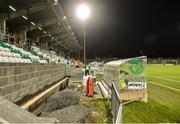 23 September 2016; A general view of the new dugouts under construction for the forthcoming UEFA Europa League game between Dundalk and Maccabi Tel Aviv ahead of the SSE Airtricity League Premier Division match between Shamrock Rovers and Galways United at Tallaght Stadium, Dublin. Photo by David Maher/Sportsfile
