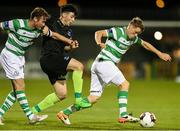 23 September 2016; Simon Madden of Shamrock Rovers in action against Kevin Devaney of Galway United during the SSE Airtricity League Premier Division match between Shamrock Rovers and Galways United at Tallaght Stadium, Dublin.  Photo by David Maher/Sportsfile