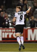 23 September 2016; David McMillan of Dundalk celebrates after scoring his side's third goal during the SSE Airtricity League Premier Division match between Dundalk and Derry City at Oriel Park, Dundalk.  Photo by Sportsfile