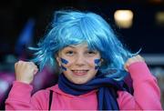 23 September 2016; Leinster supporter Rachel Fishman, aged 10, from Monkstown ahead of the Guinness PRO12 match between Leinster and Ospreys at the RDS Arena in Dublin. Photo by Piaras Ó Mídheach/Sportsfile