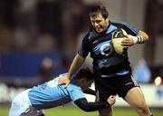 28 January 2011; Marcus Horan, Shannon, is tackled by Corey Hircock, Garryowen. Ulster Bank All-Ireland League Division 1A, Garryowen v Shannon, Garryowen FC, Dooradoyle, Limerick. Picture credit: Diarmuid Greene / SPORTSFILE