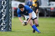 29 January 2011; Ian McKinley, St Mary's College, goes over to score his side's first try. Ulster Bank League Division 1A, St Mary's College v Young Munster, Templeville Road, Dublin. Picture credit: Matt Browne / SPORTSFILE