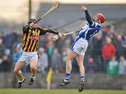 30 January 2011; Joe Fitzpatrick, Laois, in action against Matthew Ruth, Kilkenny. Walsh Cup Semi-Final, Laois v Kilkenny, Rathdowney GAA Grounds, Rathdowney, Co. Laois. Picture credit: David Maher / SPORTSFILE