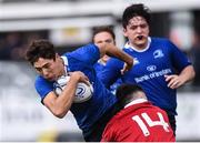 24 September 2016; Sam Barry of Leinster is tackled by Ben Moloney of Munster during the Leinster U18 Schools Interprovincial Series Round 4 match between Leinster and Munster at Donnybrook Stadium in Donnybrook, Dublin. Photo by Matt Browne/Sportsfile