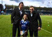 23 September 2016; Leinster matchday mascot Rory Wallace, from Dundalk, Co. Louth, with Leinster's Mike McCarthy and Nick McCarthy ahead of the Guinness PRO12, Round 4, match between Leinster and Ospreys at the RDS Arena in Dublin. Photo by Stephen McCarthy/Sportsfile
