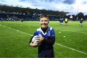 23 September 2016; Leinster matchday mascot Rory Wallace, from Dundalk, Co. Louth, ahead of the Guinness PRO12, Round 4, match between Leinster and Ospreys at the RDS Arena in Dublin. Photo by Stephen McCarthy/Sportsfile