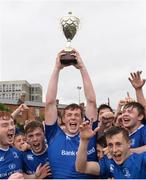 24 September 2016; Leinster captain Ryan Baird lifts the cup after the U18 Schools Interprovincial Series Round 4 match between Leinster and Munster at Donnybrook Stadium in Donnybrook, Dublin. Photo by Matt Browne/Sportsfile