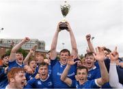 24 September 2016; Leinster captain Ryan Baird lifts the cup after the U18 Schools Interprovincial Series Round 4 match between Leinster and Munster at Donnybrook Stadium in Donnybrook, Dublin. Photo by Matt Browne/Sportsfile