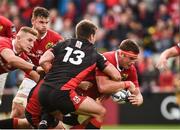 24 September 2016; CJ Stander of Munster is tackled by Mike Allen of Edinburgh Rugby during the Guinness PRO12 Round 4 match between Munster and Edinburgh Rugby at Thomond Park in Limerick. Photo by Diarmuid Greene/Sportsfile