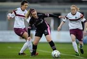 24 September 2016; Emma Hansberry of Wexford Youths WFC in action against Keara Cormican, left, and Meabh De Burca of Galway WFC during the Continental Tyres Women's National League game between Galway WFC and Wexford Youths WFC at Eamon Deacy Park in Galway. Photo by Seb Daly/Sportsfile