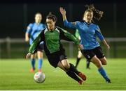 24 September 2016; Roma McLaughlin of Peamount United in action against Eleanor Ruan Doyle of UCD Waves during the Continental Tyres Women's National League game between UCD Waves and Peamount United at Jackson Park in Kilternan, Co. Dublin. Photo by Sportsfile