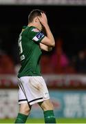 24 September 2016; Gary Buckley of Cork City holds his head after missing a goal chance during the SSE Airtricity League Premier Division game between Sligo Rovers and Cork City at the Showgrounds in Sligo. Photo by Oliver McVeigh/Sportsfile