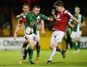 24 September 2016; Kenny Browne  of Cork City  in action against Kieran Sadlier of Sligo Rovers during the SSE Airtricity League Premier Division game between Sligo Rovers and Cork City at the Showgrounds in Sligo. Photo by Oliver McVeigh/Sportsfile
