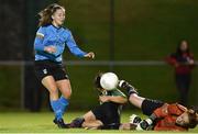 24 September 2016; Eleanor Ruan Doyle of UCD Waves shoots to score her side's fourth goal during the Continental Tyres Women's National League game between UCD Waves and Peamount United at Jackson Park in Kilternan, Co. Dublin. Photo by Sportsfile