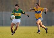 29 January 2011; Aidan O'Mahony, Kerry, in action against Niall Browne, Clare. McGrath Cup Final, Kerry v Clare, Dr. Crokes GAA Club, Lewis Road, Killarney, Co. Kerry. Picture credit: Stephen McCarthy / SPORTSFILE