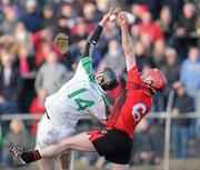 30 January 2011; Paul Roche, Oulart the Ballagh, in action against Martin Comerford, O'Loughlin Gaels. AIB Leinster GAA Hurling Senior Club Championship Final, O'Loughlin Gaels v Oulart the Ballagh, Dr. Cullen Park, Carlow. Picture credit: Matt Browne / SPORTSFILE