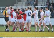 30 January 2011; Kildare and Louth players involved in an altercation during the game. O'Byrne Cup Final, Kildare v Louth, St Conleth's Park, Newbridge, Co. Kildare. Picture credit: David Maher / SPORTSFILE