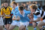 30 January 2011; Luke McGrath, St Michael's College, in action against Peter Lalor, Belvedere College. Powerade Leinster Schools Rugby Senior Cup, First Round, Belvedere College v St Michael's College, Donnybrook Stadium, Donnybrook, Dublin. Picture credit: Brian Lawless / SPORTSFILE