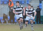 30 January 2011; David Carey and James McCabe, left, Belvedere College. Powerade Leinster Schools Rugby Senior Cup, First Round, Belvedere College v St Michael's College, Donnybrook Stadium, Donnybrook, Dublin. Picture credit: Brian Lawless / SPORTSFILE