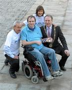 31 January 2011; The Lord Mayor of Dublin, Councillor Gerry Breen with former runners Dick Hooper and Emily Dowling, and 2009 Dublin Marathon finisher Martin Codyre at the launch of the 'Lord Mayors Medal' - a specially commissioned medal that will be presented each year to  individuals who overcome incredible odds to take part in the Dublin Marathon. Launch of 2011 Dublin Marathon, The Mansion House, Dublin. Photo by Sportsfile