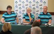 31 January 2011; Ireland team manager Paul McNaughton, centre, with forwards coach Gert Smal, left, and Paul O'Connell during a press conference ahead of their RBS Six Nations Rugby Championship game against Italy on Saturday. Ireland Rugby Squad Press Conference, Fitzpatrick's Castle Hotel, Killiney, Co. Dublin. Photo by Sportsfile