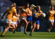 25 September 2016; Orla Noonan of Longford in action against Aislinn McFarland and Eleanor Mallon, left, of Antrim during the TG4 Ladies Football All-Ireland Junior Football Championship Final match between Antrim and Longford at Croke Park in Dublin. Photo by Piaras Ó Mídheach/Sportsfile