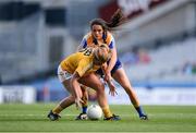 25 September 2016; Cathy Carey of Antrim in action against Jacinta Brady of Longford during the TG4 Ladies Football All-Ireland Junior Football Championship Final match between Antrim and Longford at Croke Park in Dublin. Photo by Piaras Ó Mídheach/Sportsfile