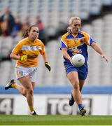 25 September 2016; Orla Noonan of Longford in action against Stephanie Cochrane of Antrim during the TG4 Ladies Football All-Ireland Junior Football Championship Final match between Antrim and Longford at Croke Park in Dublin. Photo by Piaras Ó Mídheach/Sportsfile
