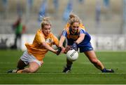 25 September 2016; Mairéad Cooper of Antrim in action against Mairéad Moore of Longford during the TG4 Ladies Football All-Ireland Junior Football Championship Final match between Antrim and Longford at Croke Park in Dublin. Photo by Piaras Ó Mídheach/Sportsfile