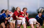 24 September 2016; Muirne Wall of Munster is tackled by Nicola McGrath of Leinster during the U18 Girls Interprovincial Series match between Leinster and Munster at Seapoint RFC in Dublin. Photo by Matt Browne/Sportsfile