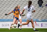 25 September 2016; Ailish Considine of Clare scores her side's first goal during the TG4 Ladies Football All-Ireland Intermediate Football Championship Final match between Clare and Kildare at Croke Park in Dublin.  Photo by Seb Daly/Sportsfile