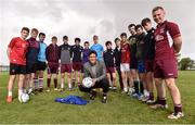 25 September 2016; Former Republic of Ireland International Keith Andrews with players from Shiven Rovers U.16 and U.18 teams during the Aviva FAI Club of the Year Community Day with Shiven Rovers at Newbridge in Co. Galway Photo by David Maher/Sportsfile