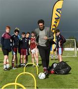 25 September 2016; Former Republic of Ireland International Keith Andrews with players from Shiven Rovers U.16 and U.18 teams during the Aviva FAI Club of the Year Community Day with Shiven Rovers at Newbridge in Co. Galway Photo by David Maher/Sportsfile