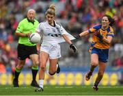 25 September 2016; Eadaoin Connolly of Kildare is tackled by Róisín Considine of Clare during the TG4 Ladies Football All-Ireland Intermediate Football Championship Final match between Clare and Kildare at Croke Park in Dublin.  Photo by Brendan Moran/Sportsfile